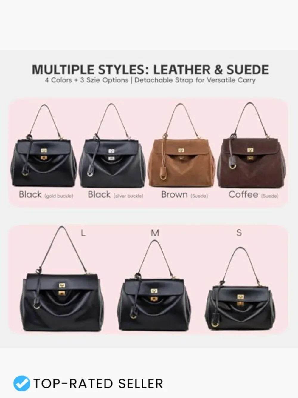 Leather Tote Bag Women Large Satchel Shoulder Handbag Purse Work Travel